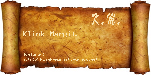 Klink Margit névjegykártya